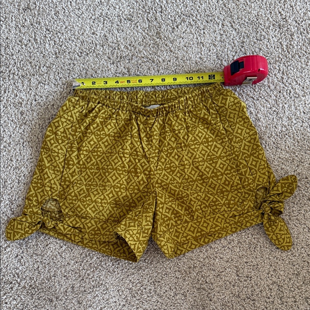 Anthropologie Corey Lynn Calter Mustard Patterned Shorts Sz xs